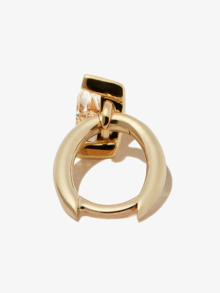 9k Yellow Gold Quartz Huggie Earring