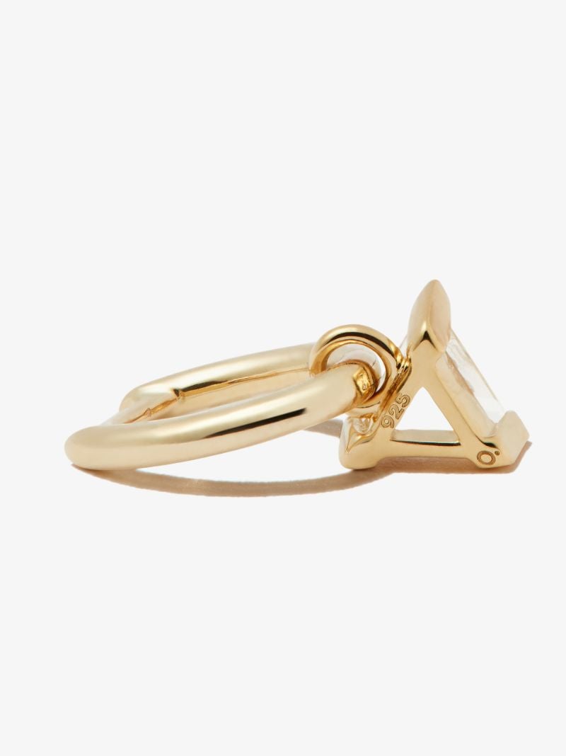 9k Yellow Gold Quartz Huggie Earring