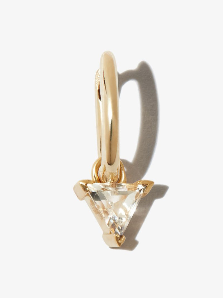 9k Yellow Gold Quartz Huggie Earring