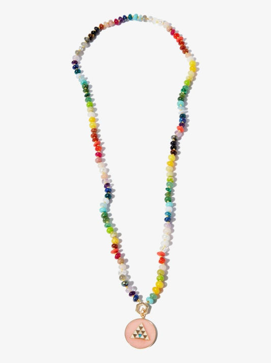 18k Yellow Gold Pyramid Opal Diamond Charm