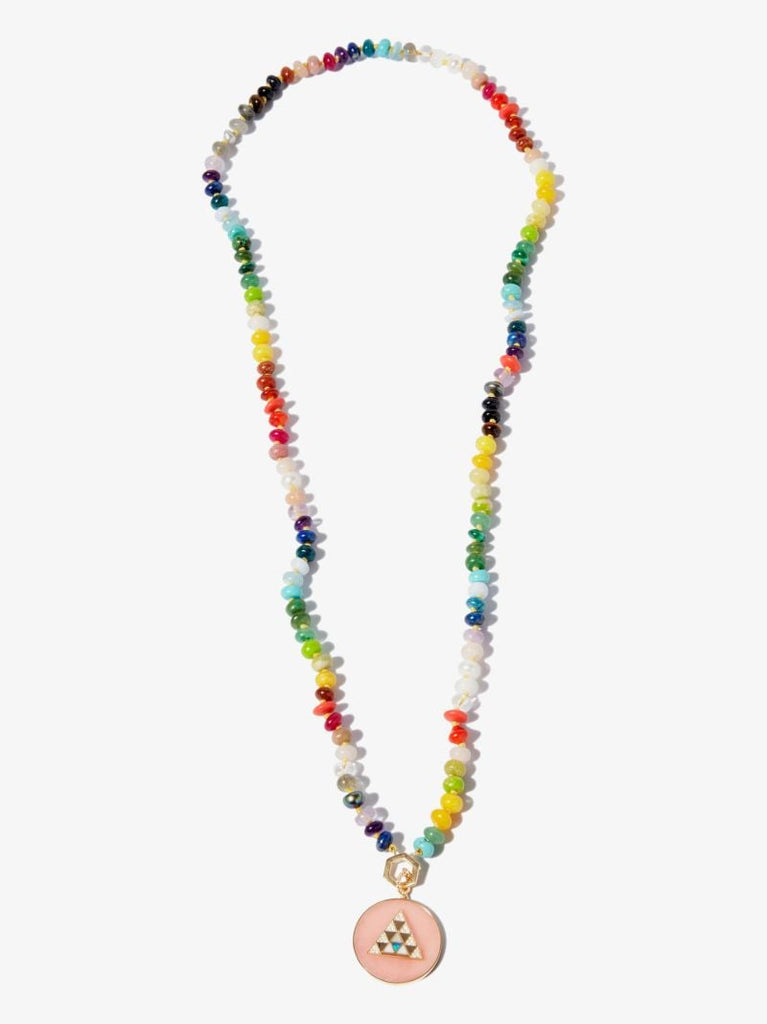 18k Yellow Gold Pyramid Opal Diamond Charm