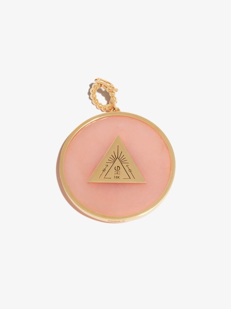 18k Yellow Gold Pyramid Opal Diamond Charm
