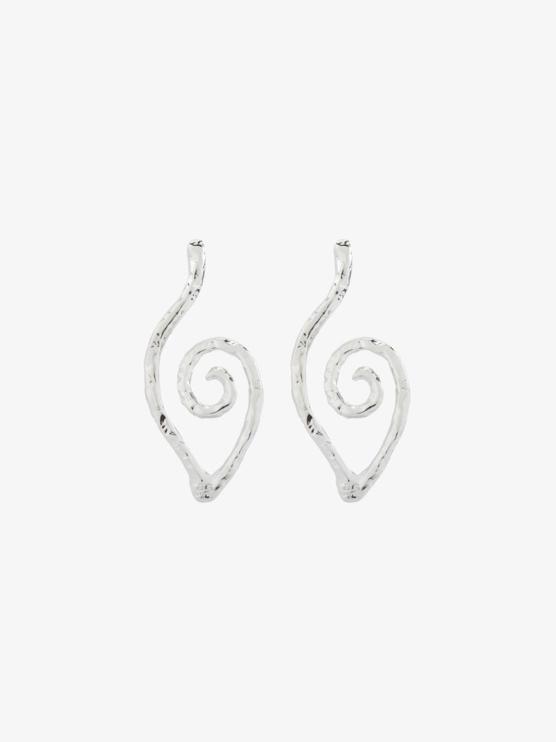 Silver-plated Kleo Hammered Earrings