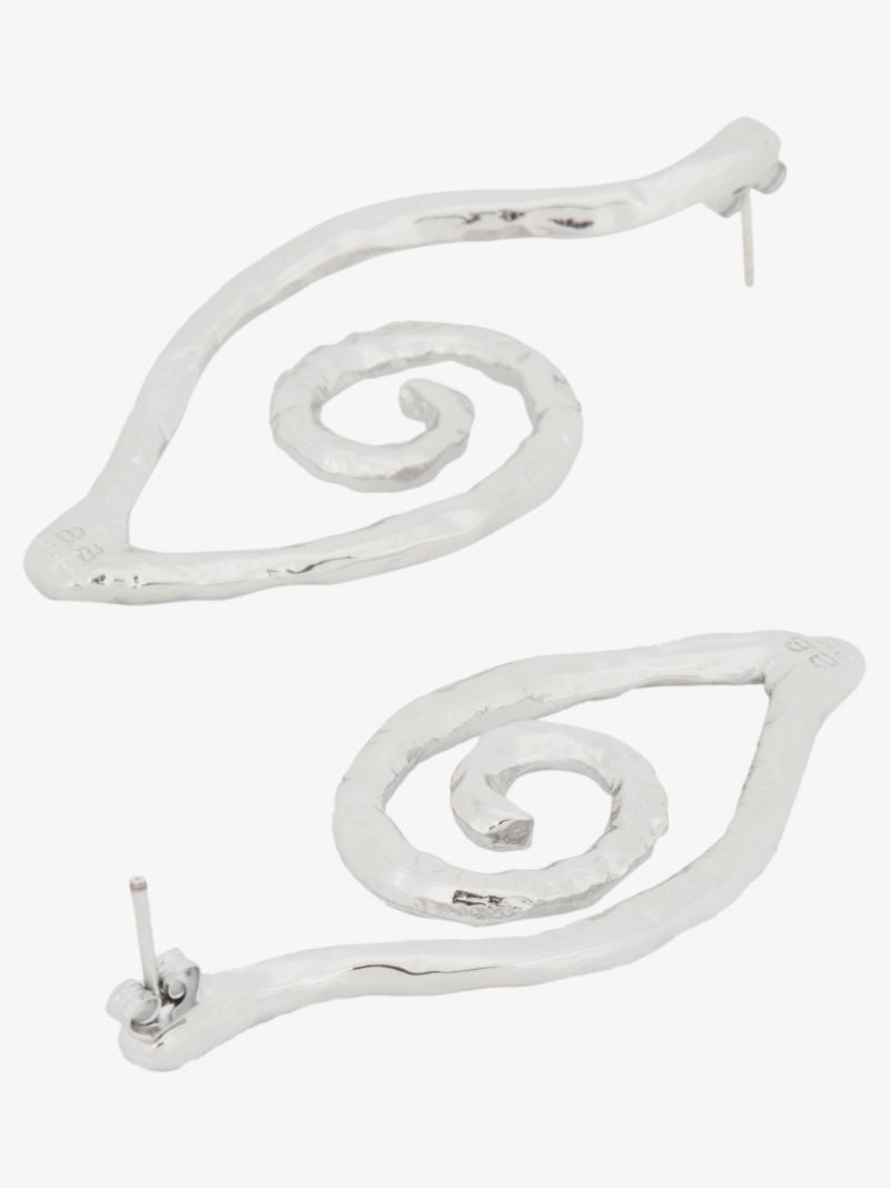Silver-plated Kleo Hammered Earrings