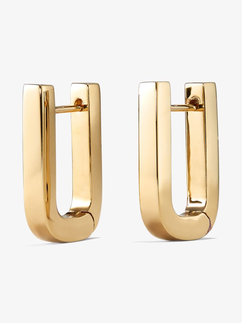 Gold Vermeil Chunky Square Hoop Earrings