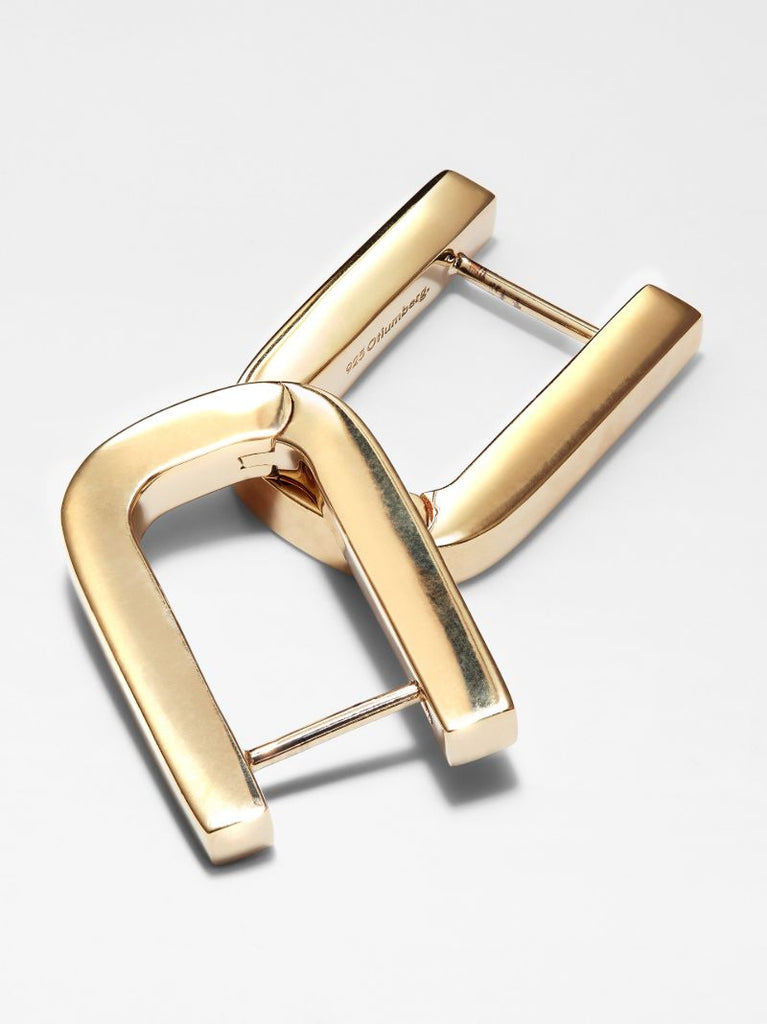 Gold Vermeil Chunky Square Hoop Earrings
