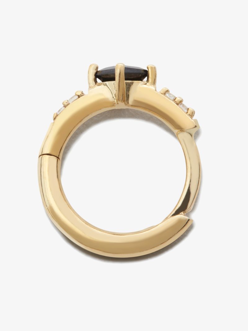 9k Yellow Gold Sapphire Huggie Earring