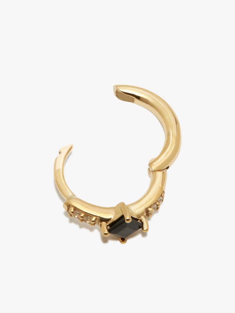 9k Yellow Gold Sapphire Huggie Earring