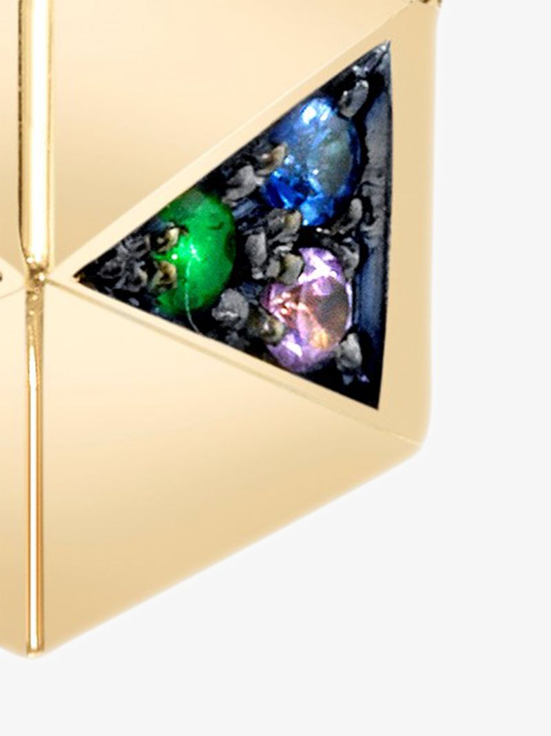 18k Yellow Gold Hexagon Sapphire Necklace