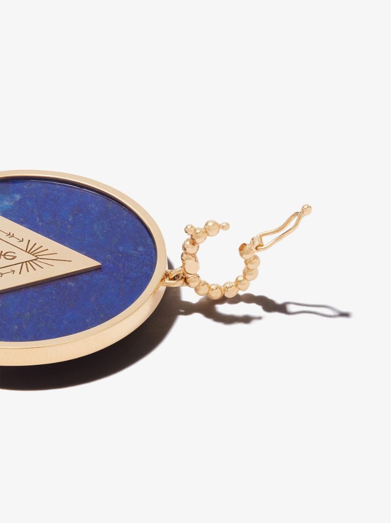 18k Yellow Gold Pyramid Lapis Lazuli Charm
