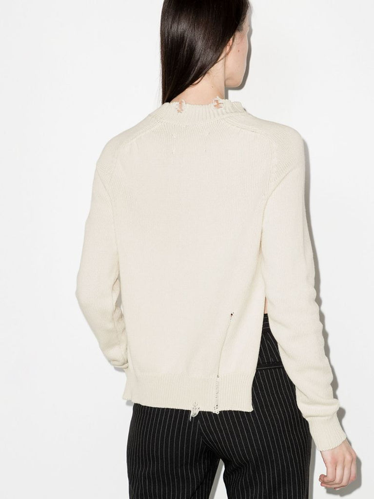 Distressed Raglan Sleeve Sweater
