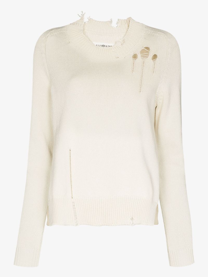 Distressed Raglan Sleeve Sweater