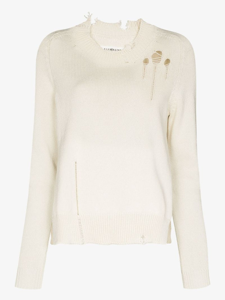 Distressed Raglan Sleeve Sweater