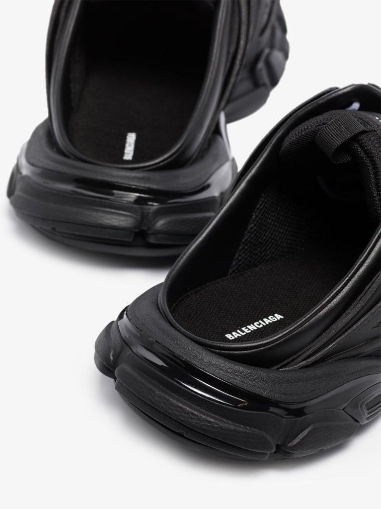Black Track Sneaker Mules