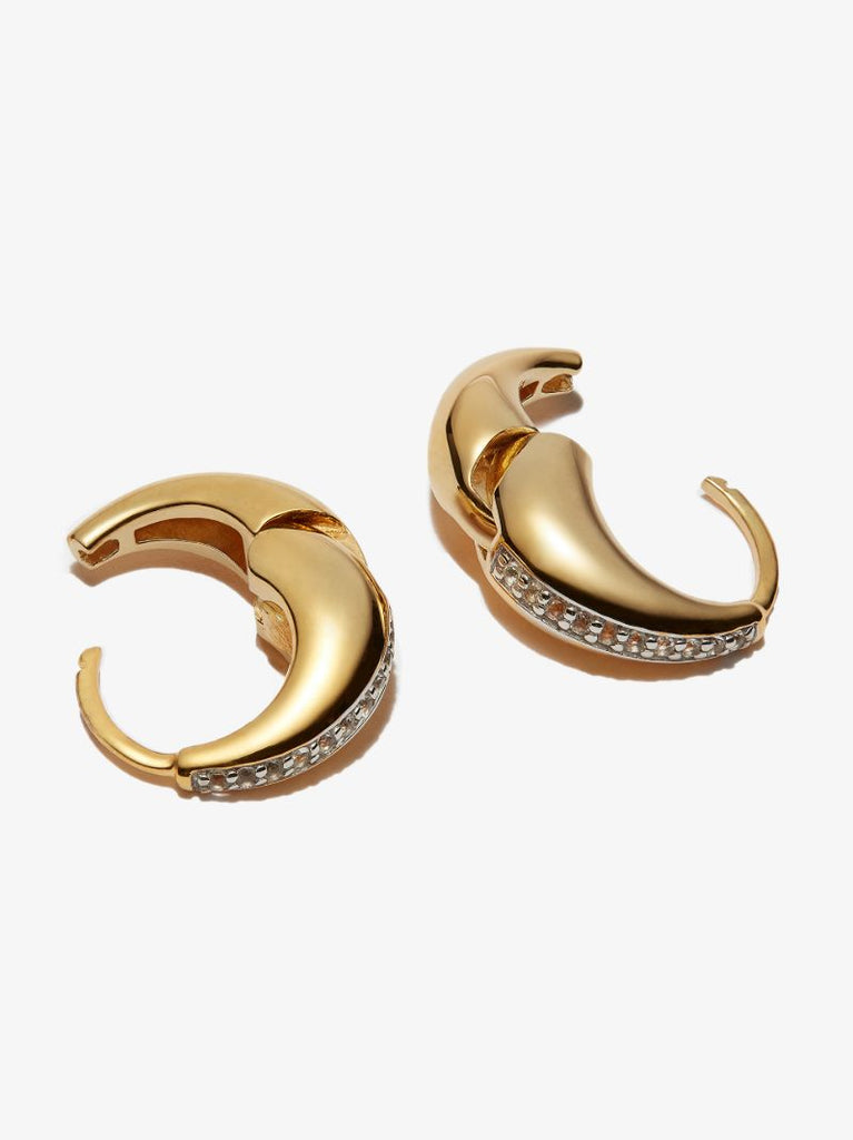 Gold Vermeil Topaz Graduated Hoop Earrings