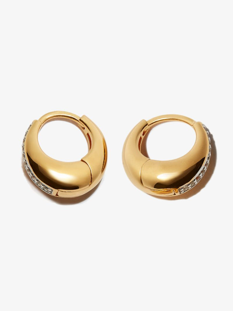 Gold Vermeil Topaz Graduated Hoop Earrings