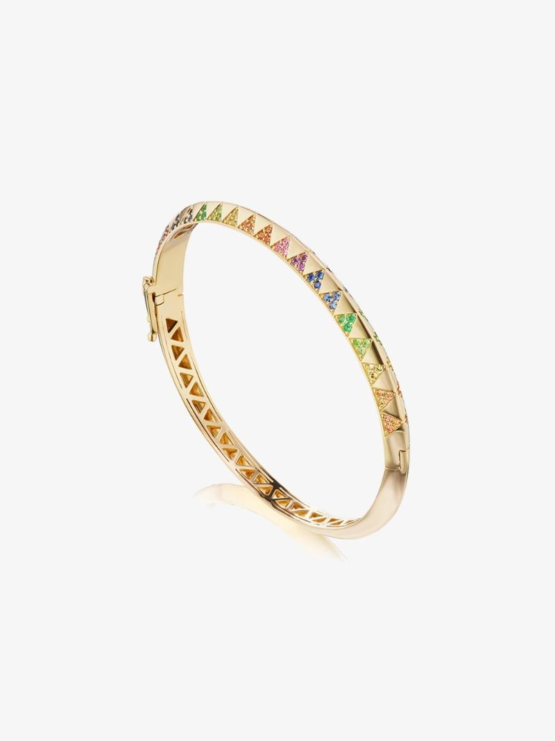 18k Yellow Gold Rainbow Sapphire Bracelet