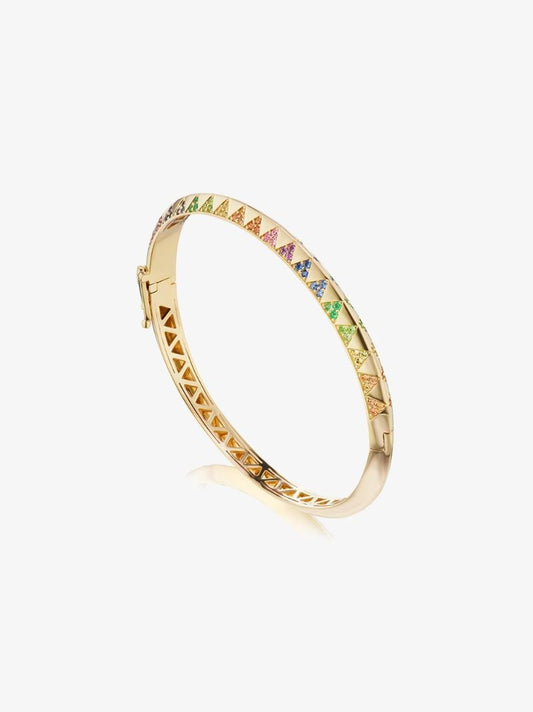 18k Yellow Gold Rainbow Sapphire Bracelet