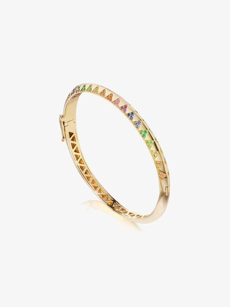 18k Yellow Gold Rainbow Sapphire Bracelet