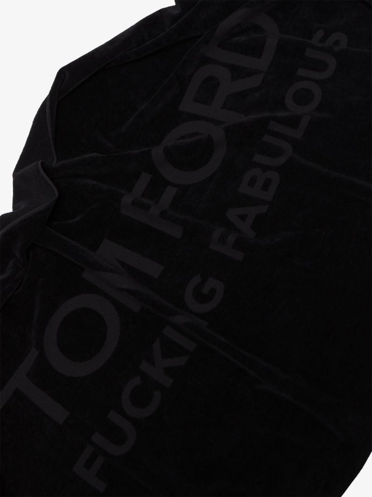 Black Logo Cotton Towel