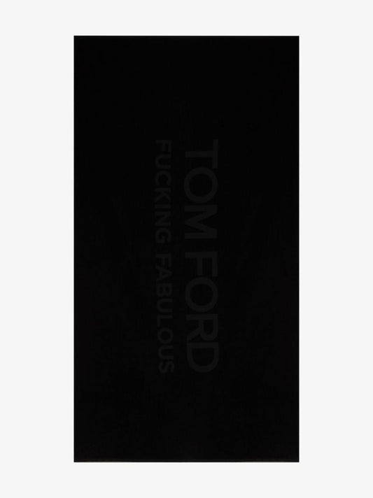 Black Logo Cotton Towel