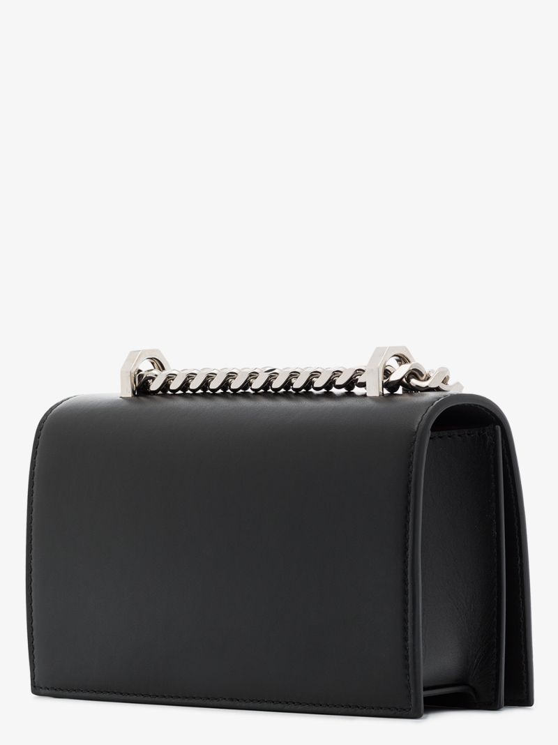 Black Sculptural Mini Leather Shoulder Bag