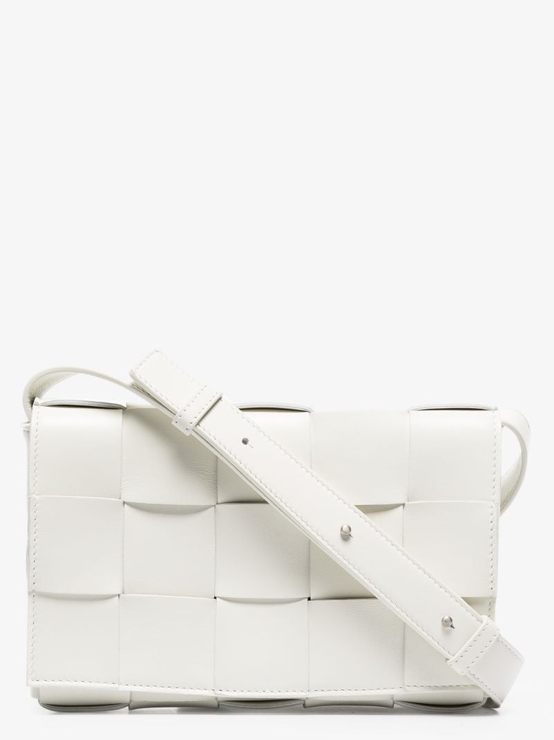 White Cassette Leather Cross Body Bag