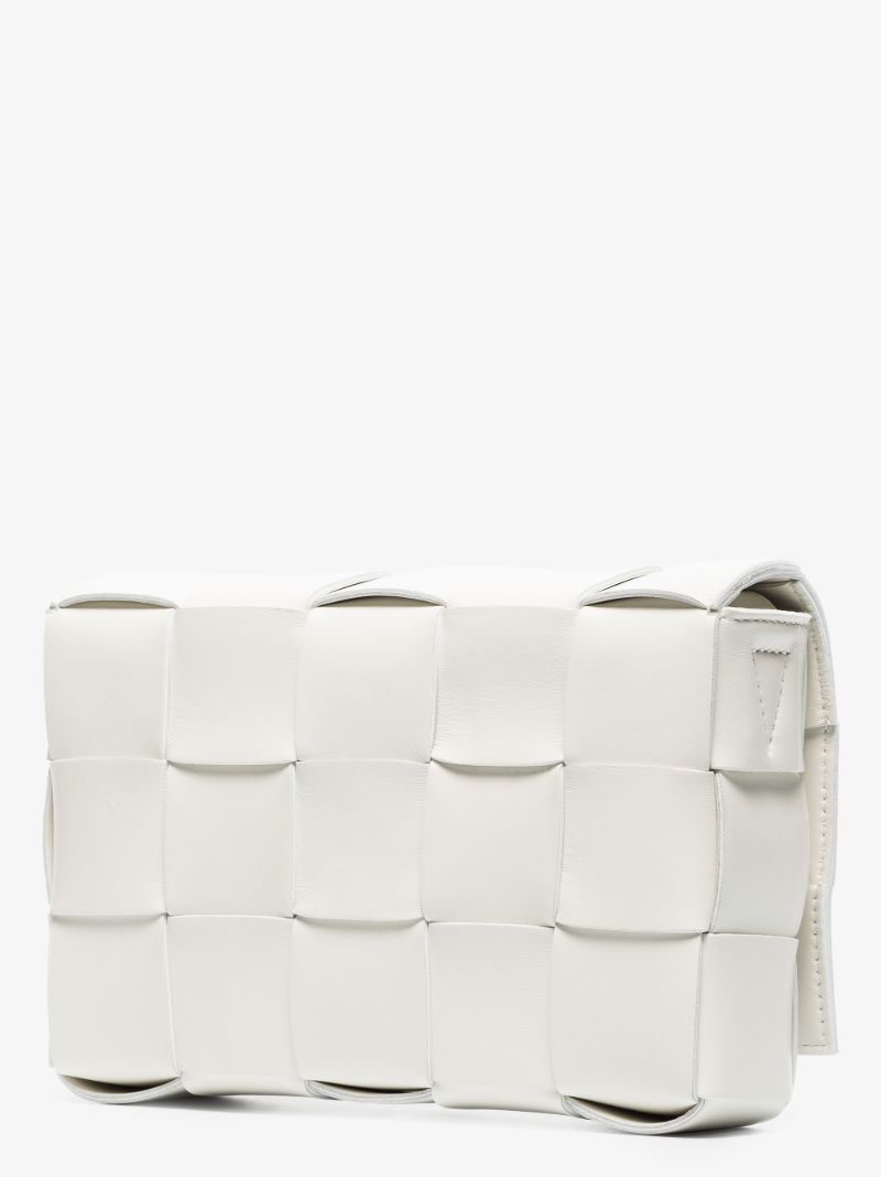 White Cassette Leather Cross Body Bag