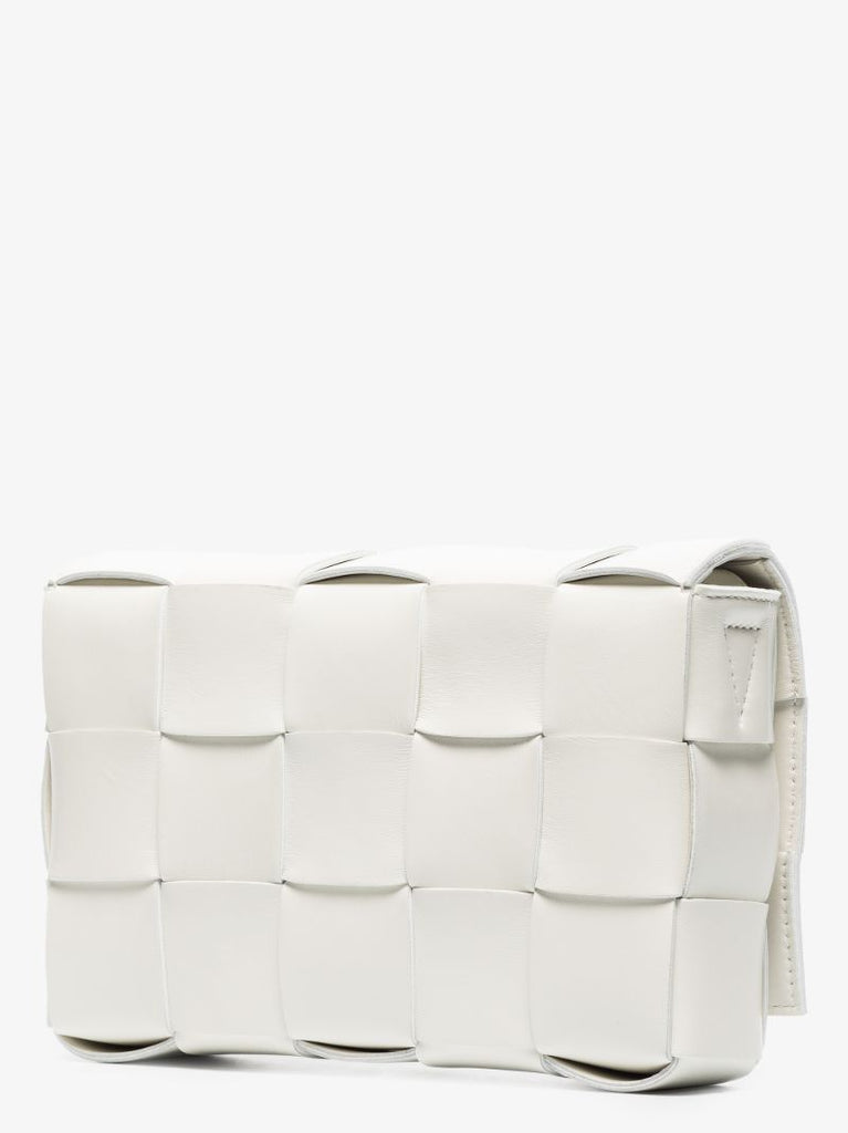 White Cassette Leather Cross Body Bag