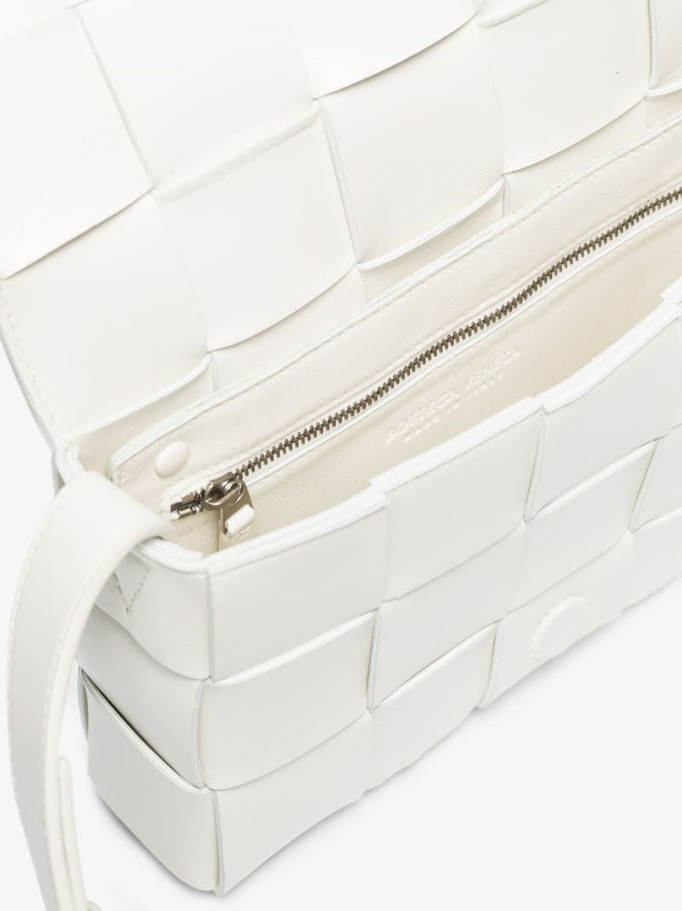 White Cassette Leather Cross Body Bag