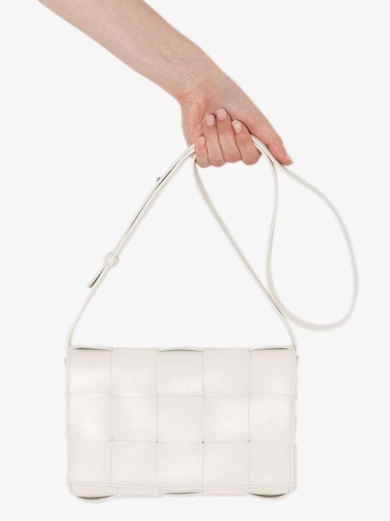 White Cassette Leather Cross Body Bag