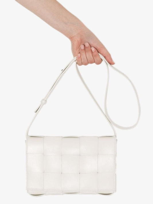 White Cassette Leather Cross Body Bag