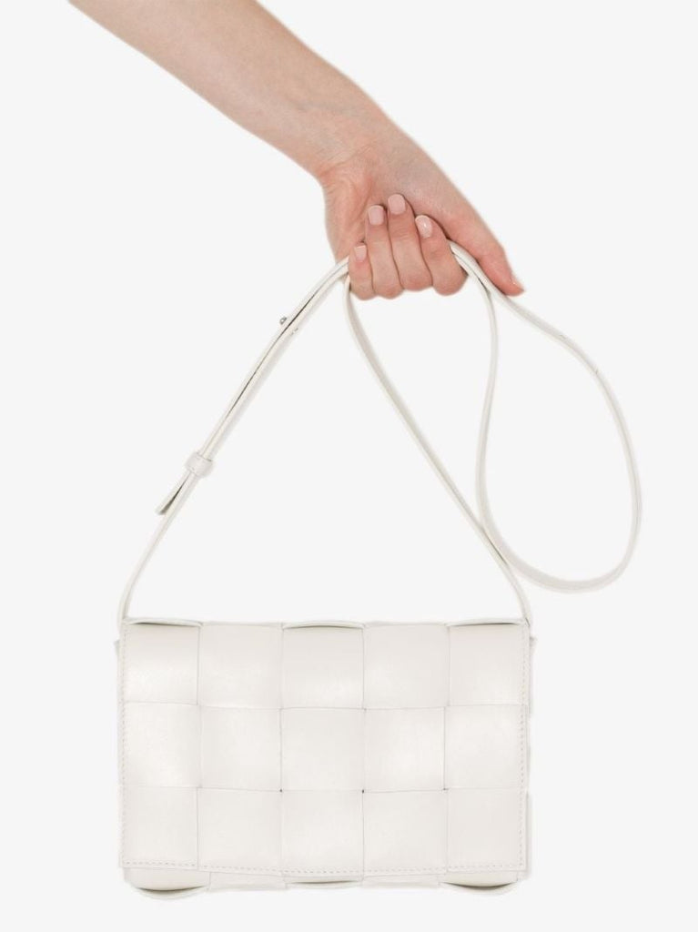 White Cassette Leather Cross Body Bag
