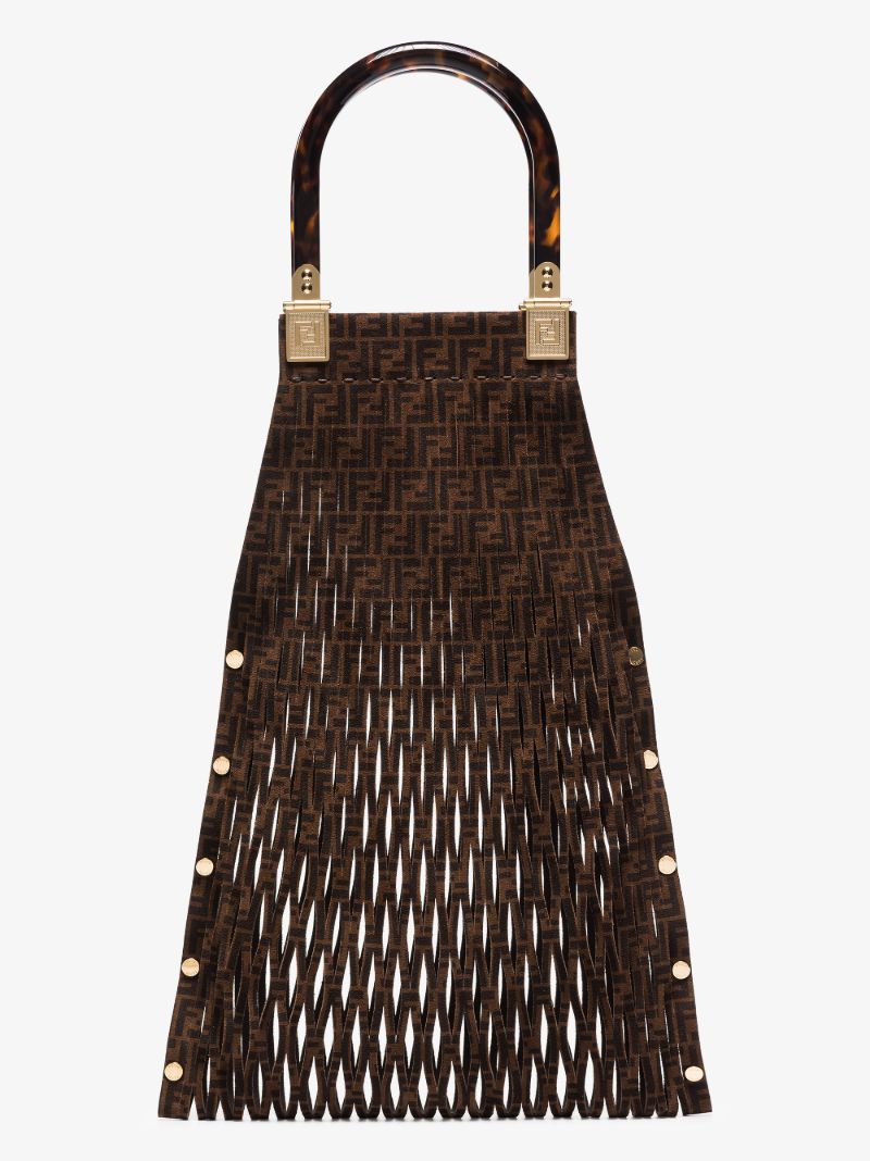 Brown Sunny Ff Leather Tote Bag