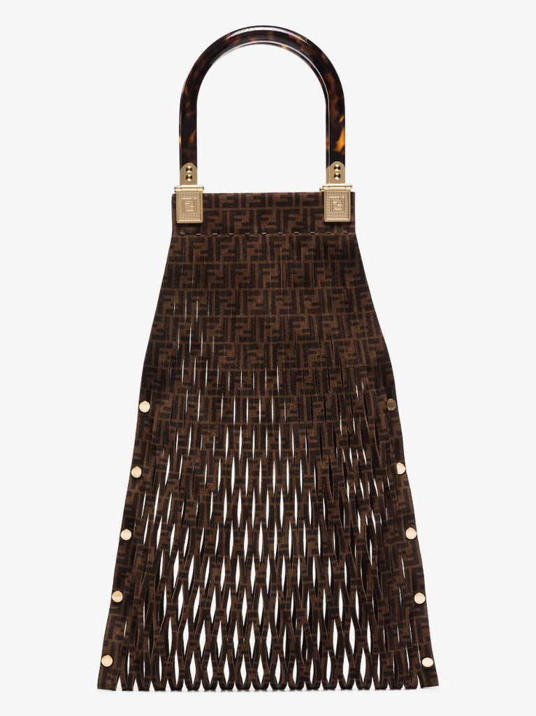 Brown Sunny Ff Leather Tote Bag