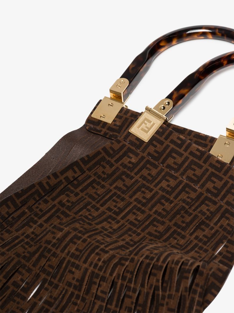 Brown Sunny Ff Leather Tote Bag