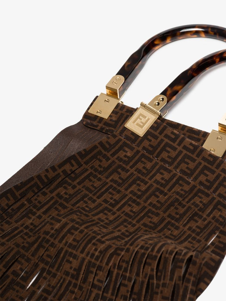 Brown Sunny Ff Leather Tote Bag
