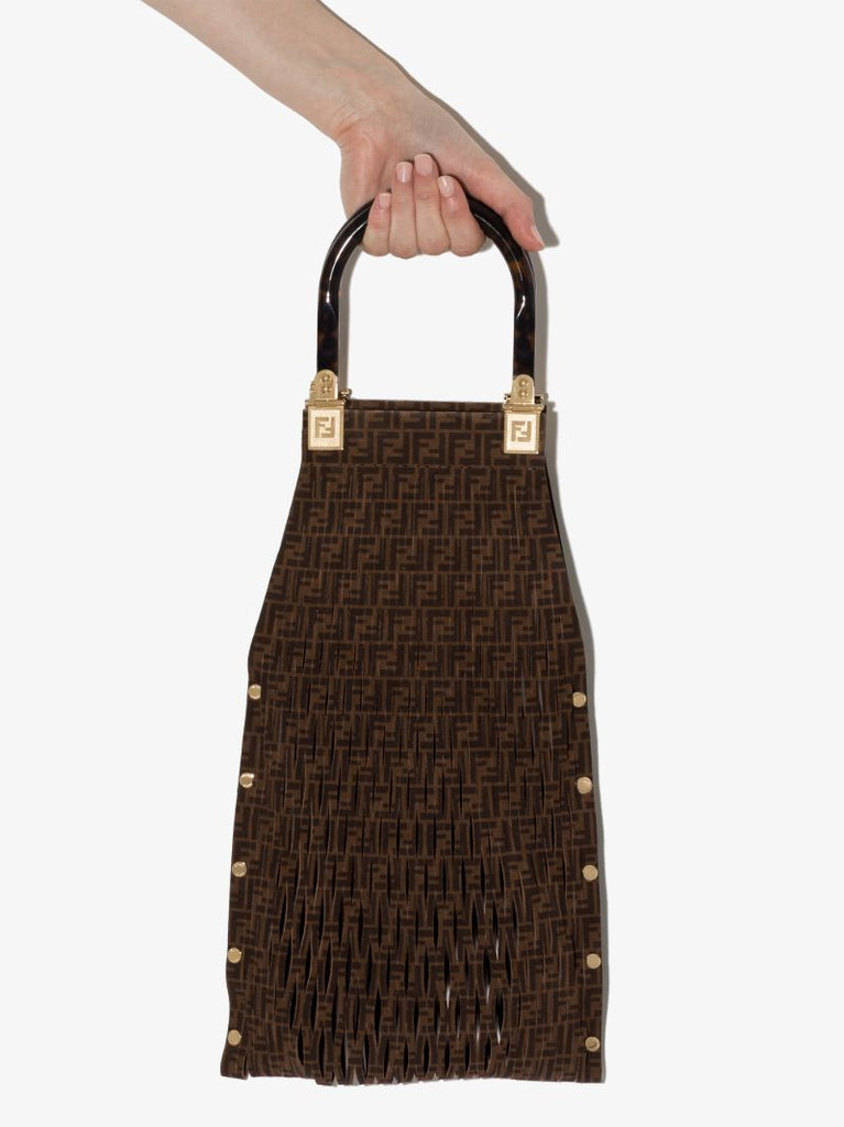 Brown Sunny Ff Leather Tote Bag