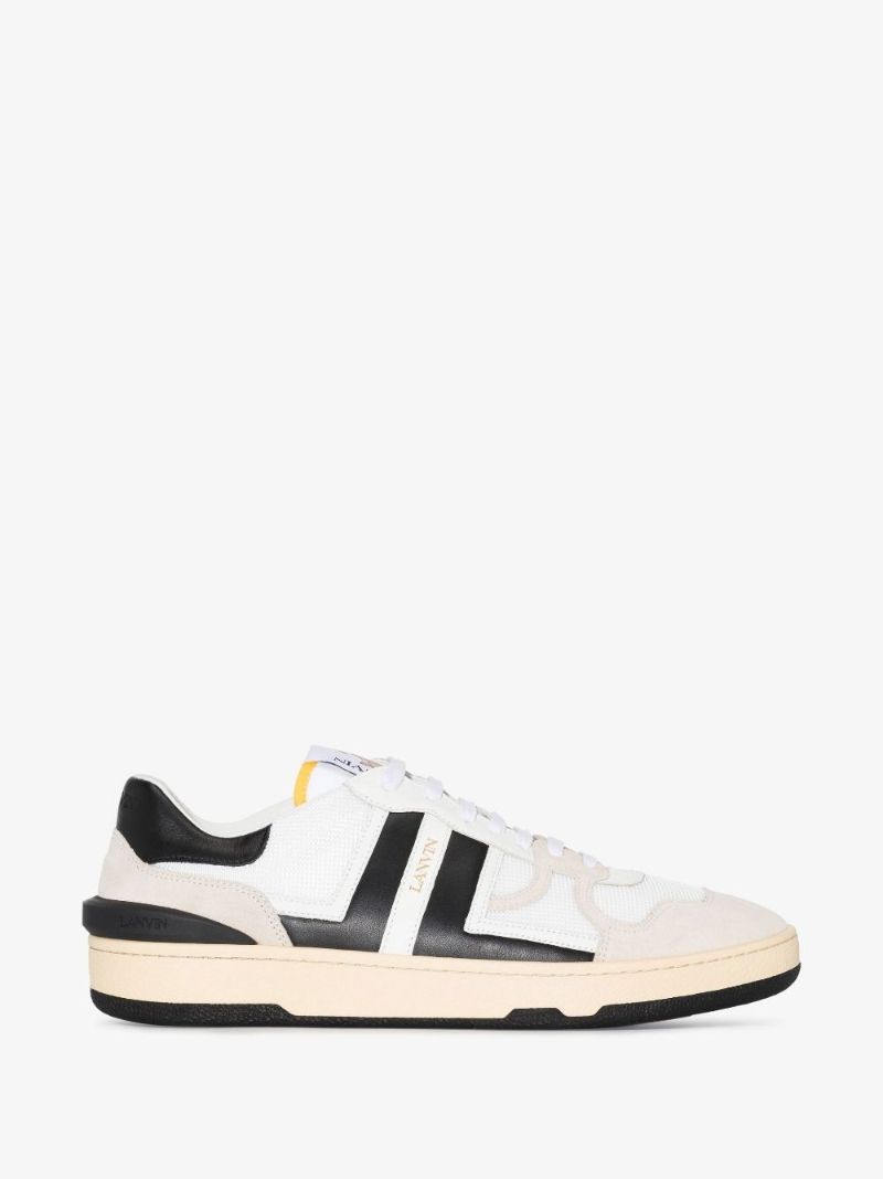 White Clay Low Top Leather Sneakers