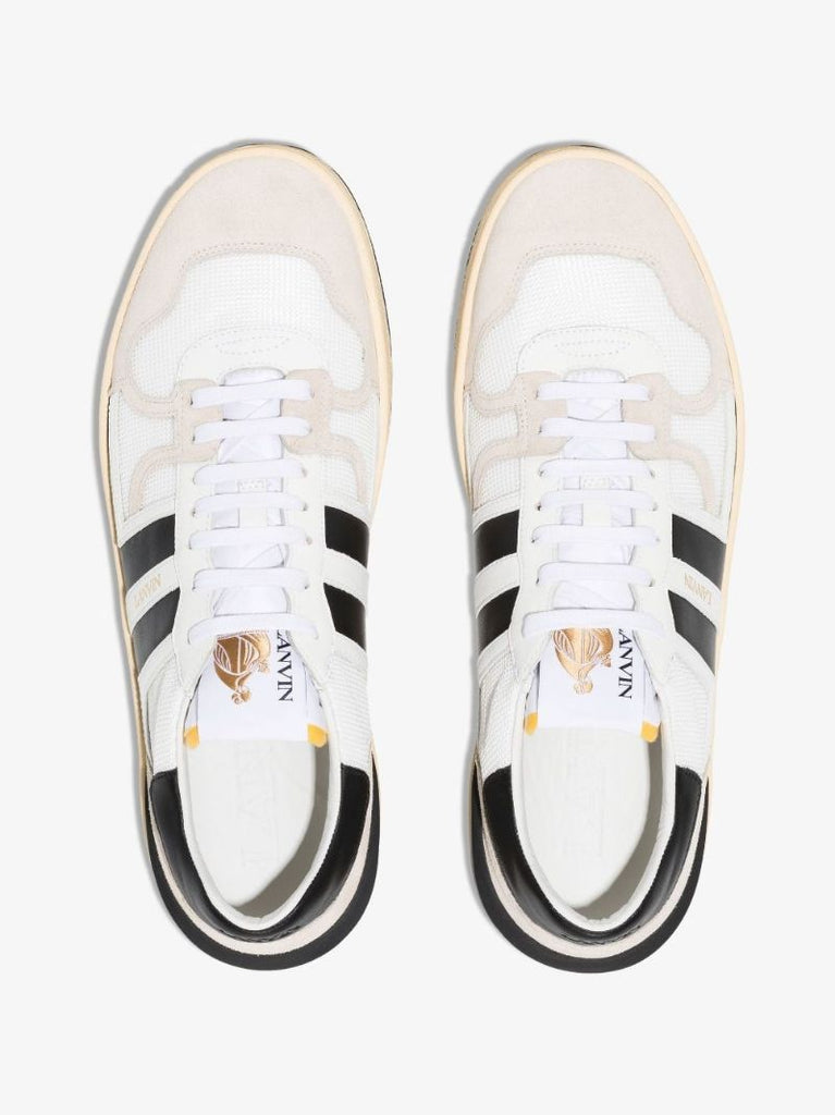 White Clay Low Top Leather Sneakers