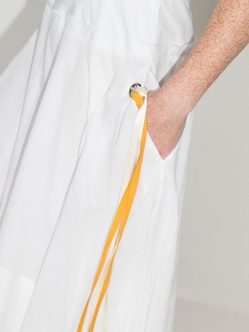 Cap-sleeve Drawstring Dress