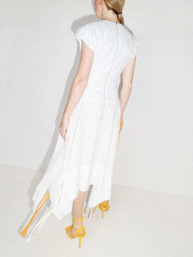 Cap-sleeve Drawstring Dress