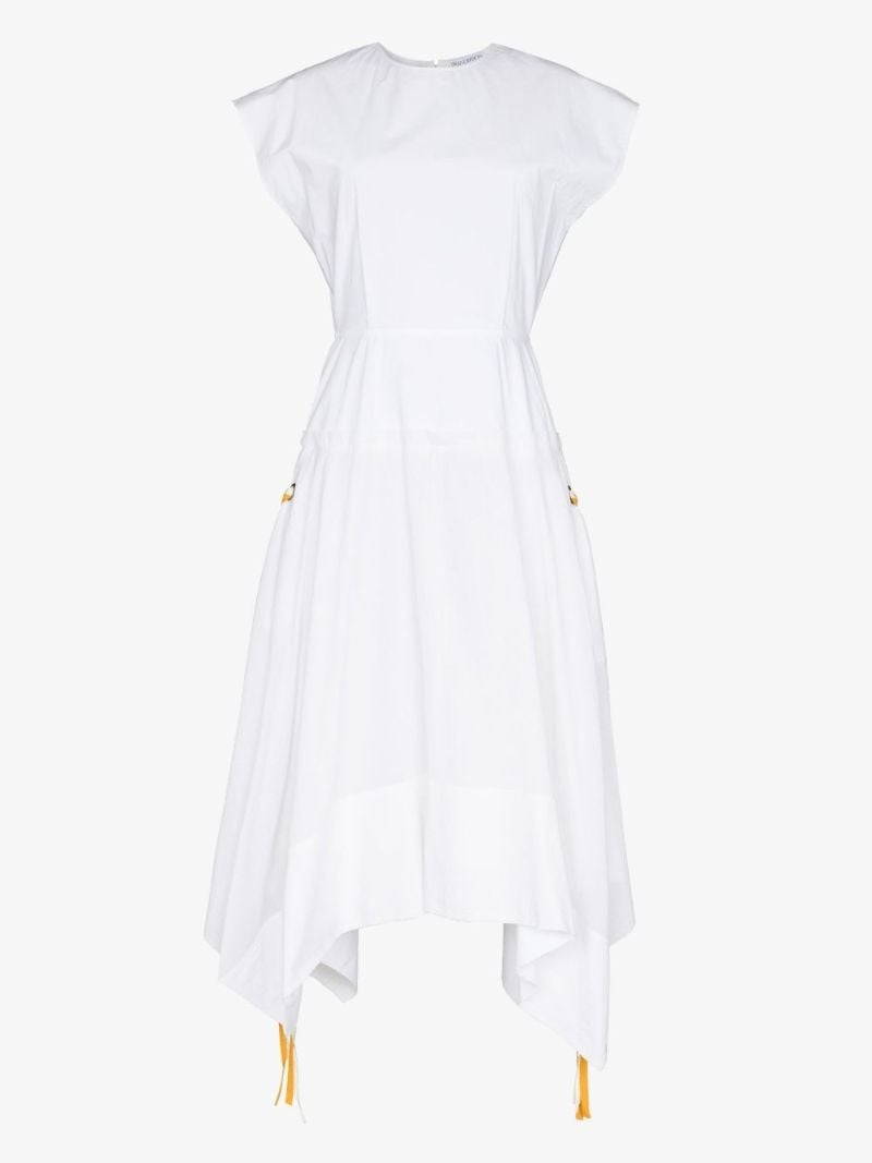 Cap-sleeve Drawstring Dress