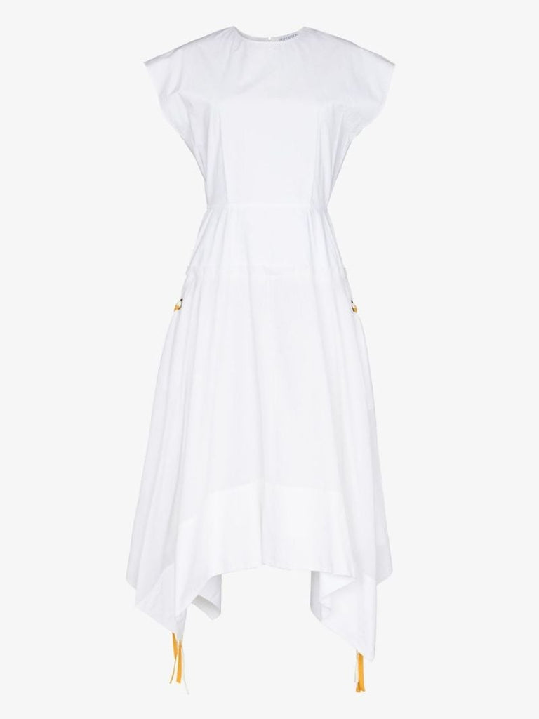 Cap-sleeve Drawstring Dress