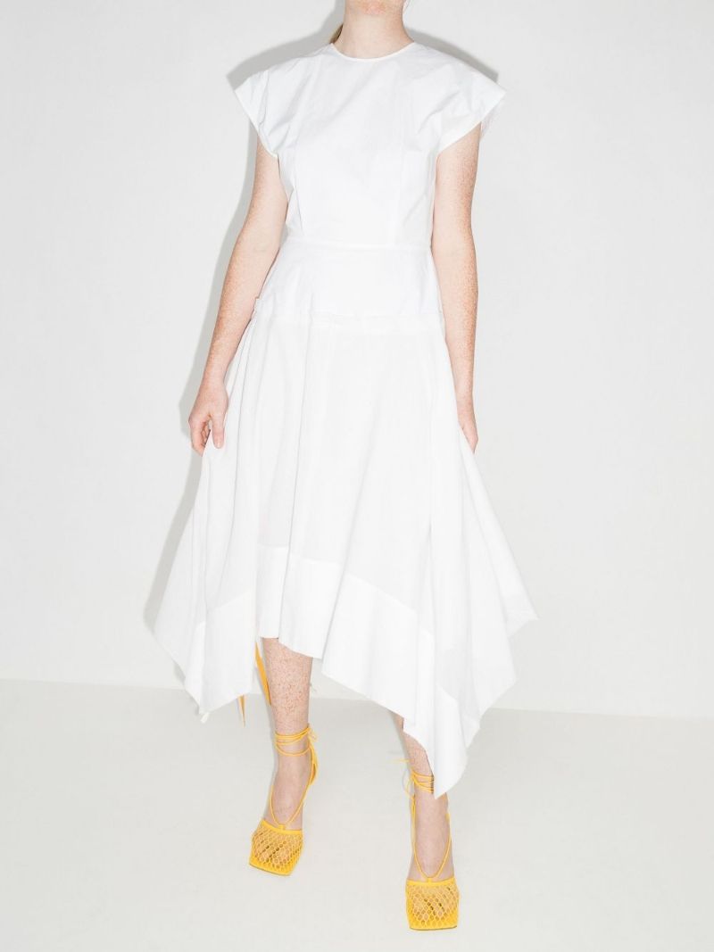 Cap-sleeve Drawstring Dress