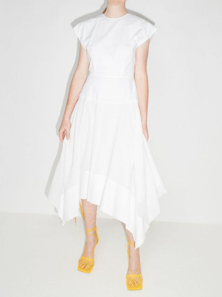 Cap-sleeve Drawstring Dress