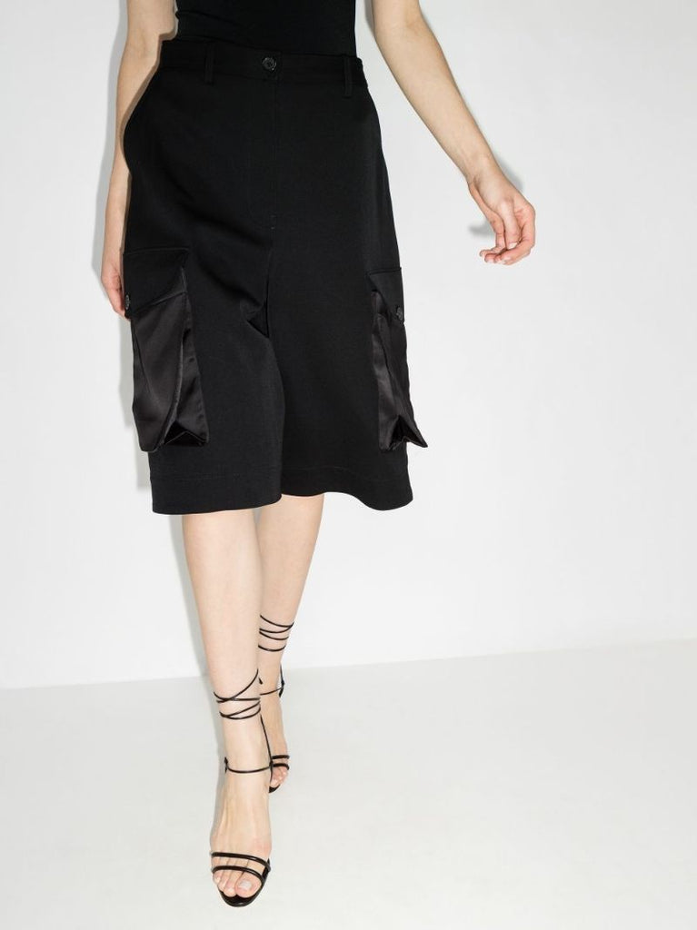 Wide Leg Wool Shorts