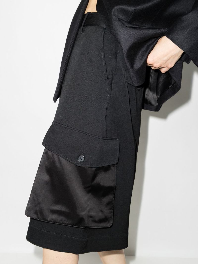 Wide Leg Wool Shorts