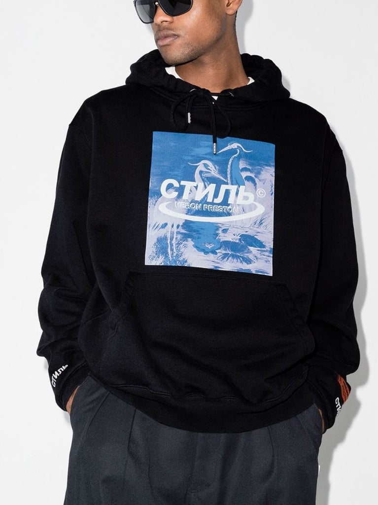 Logo Patch Drawstring Hoodie