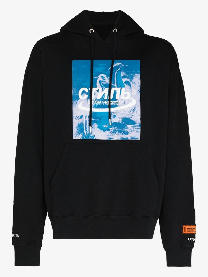 Logo Patch Drawstring Hoodie